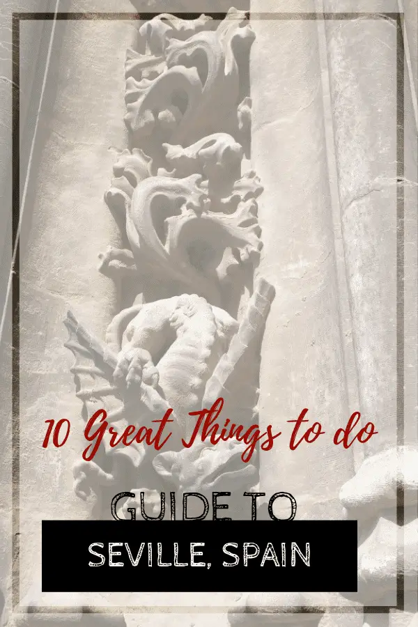 gargoyles on the front of the Seville Cathedral, things to do in Seville Spain