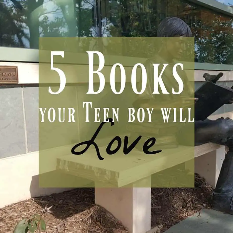 teen boy reading books