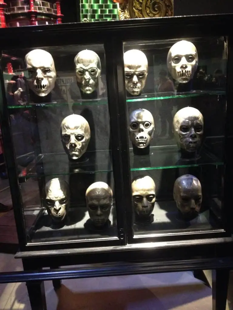 the death eaters masks on the Warner Bros Tour in London