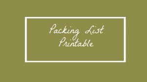 Packing List Printable