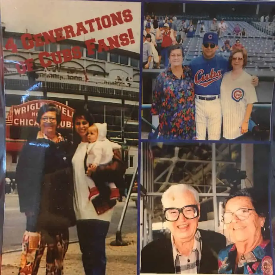 Pris Oliveras writer of Contemporary Romance books at Wrigley field with her family