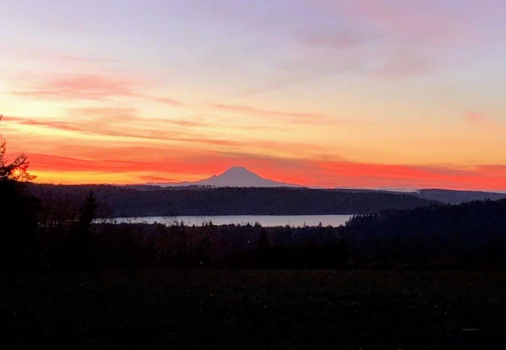 sunset over the mountains