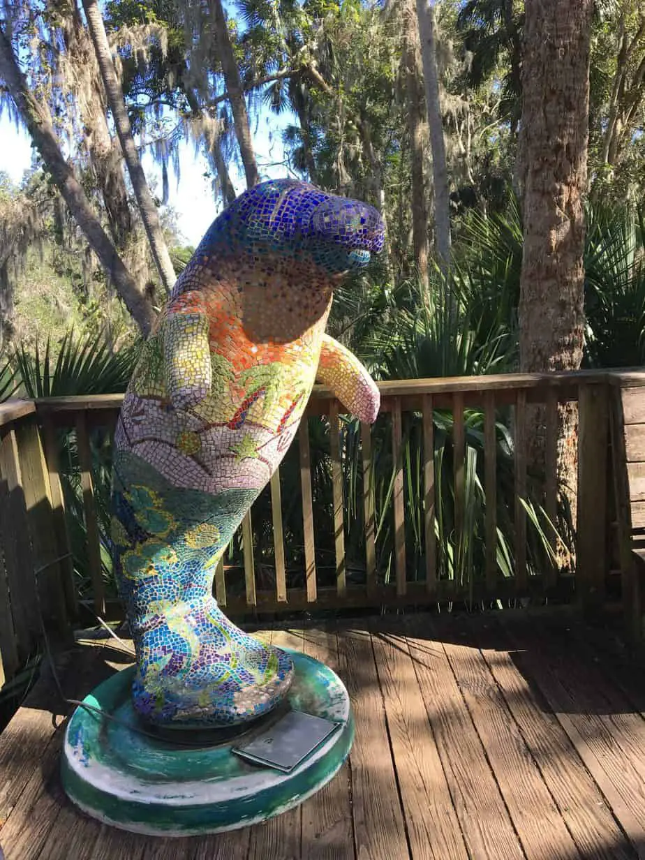 manatee statue at Blue Springs