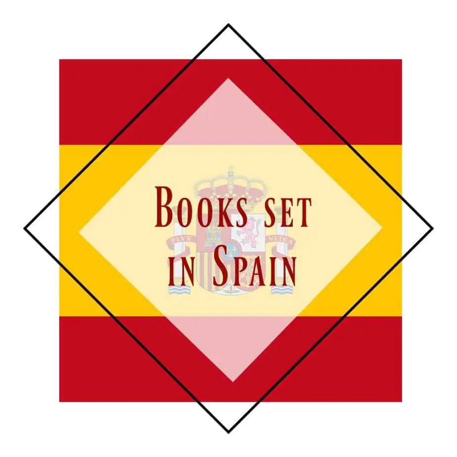 spanish flag with books set in Spain overlayed