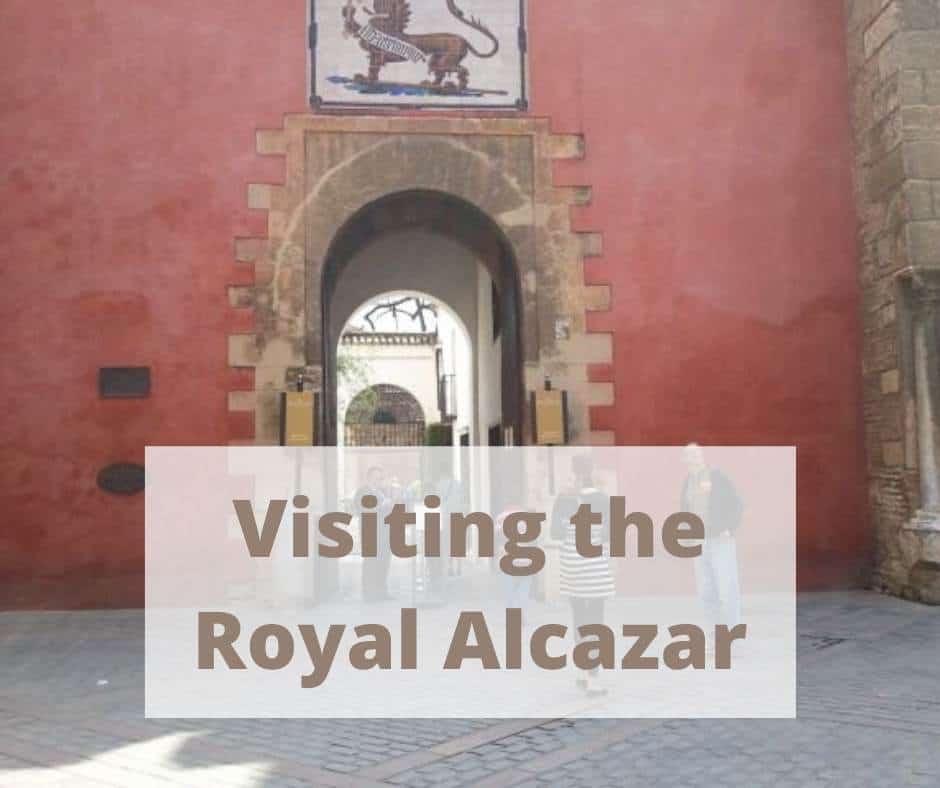 Red outer wall to the Royal Alcazar in Seville